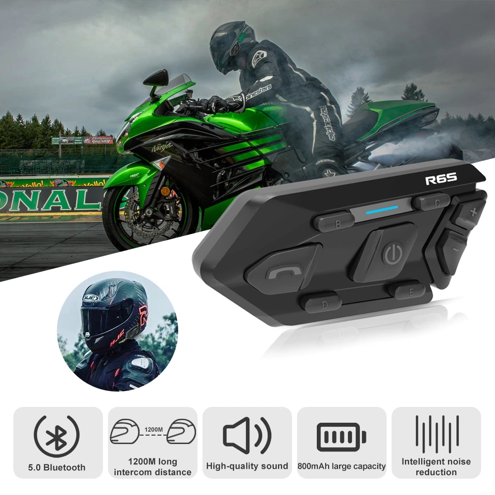 Helmet Headset Motorcycle Intercom Waterproof Bluetooth